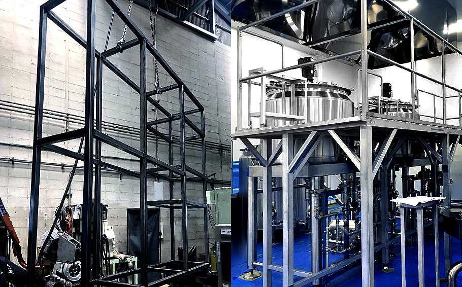 農業用モノレールのレール・架台製作