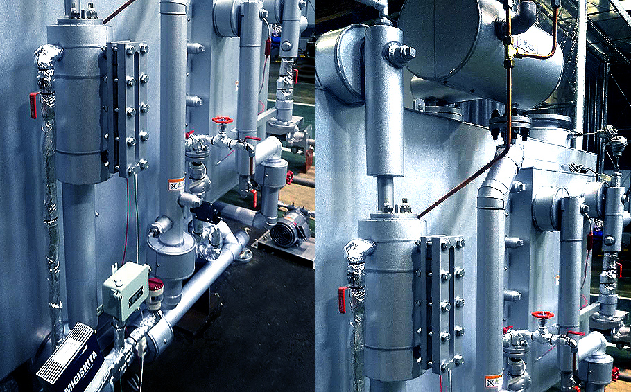 陸用エコノマイザ保温ラギング施工